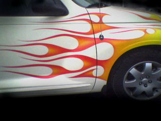 Airbrushed PT Cruiser Flames by Goldnrod